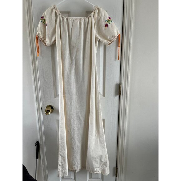 Vintage Mary Vi BARBADOS Maxi Dress Floral Embroidered Mexico Size 36 Gathered - Picture 10 of 10